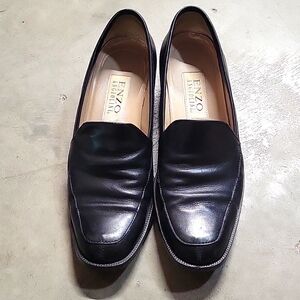 Enzo Angiolini Lafayette6 Black leather heeled Loafer size 6